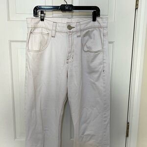 Frame white straight legged jeans